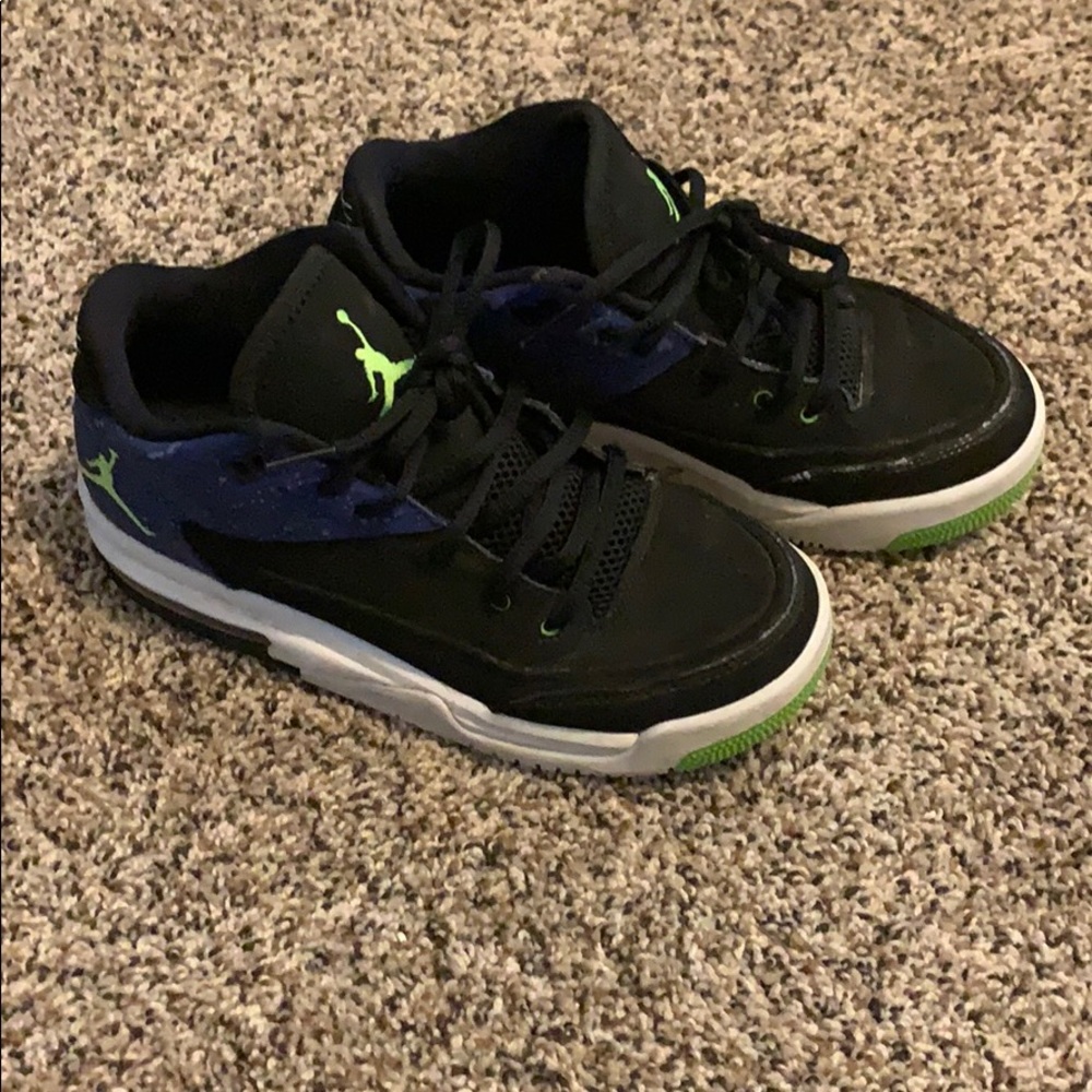 Blue and black Jordan shoes. Size 4.5Y